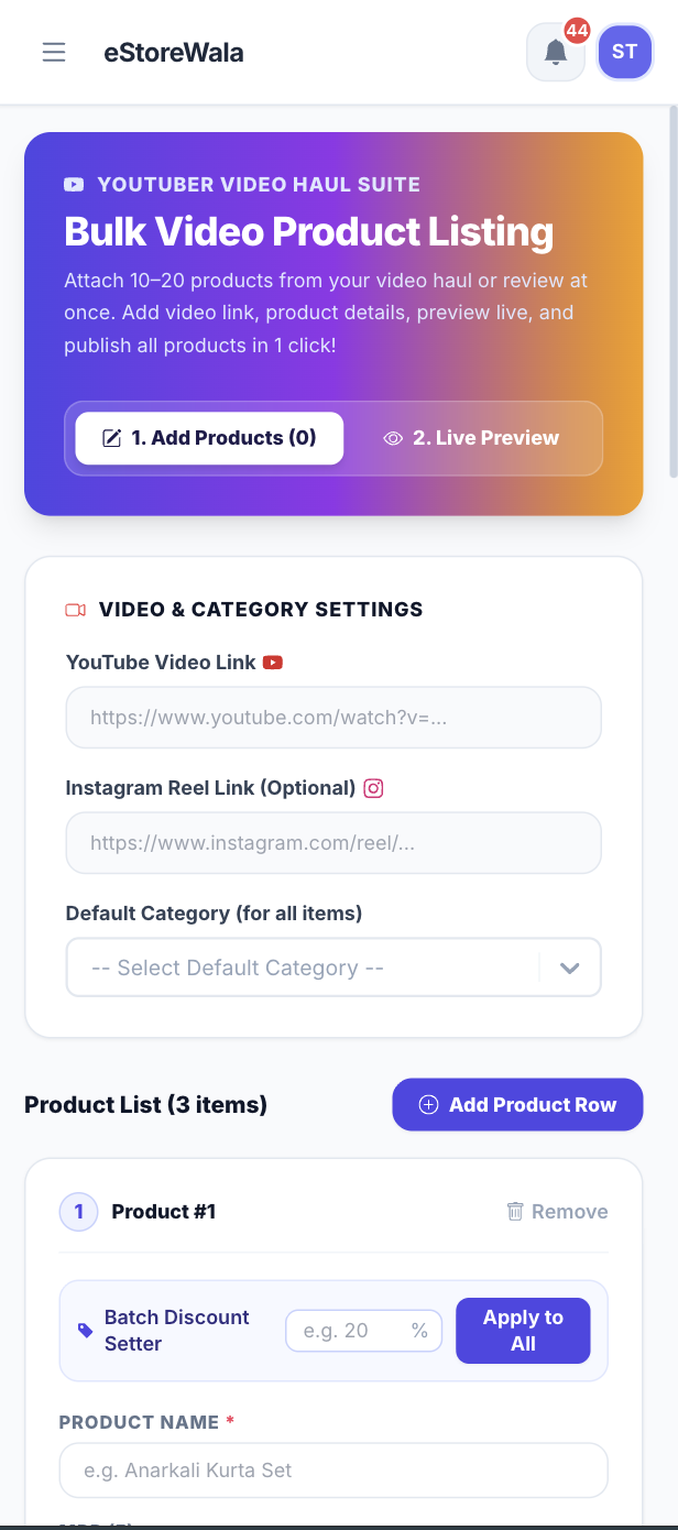 Bulk Submit Mobile Screenshot